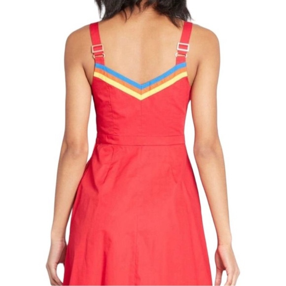 Modcloth Verve Red Rainbow Dress Womens Size 6 NEW WITH TAGS - Picture 7 of 8